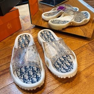 Christian Dior Vintage Plastic Slide On Sandals